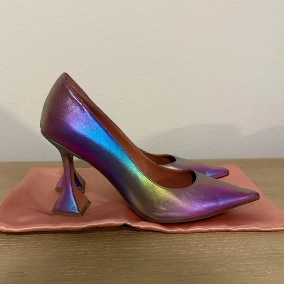 Amina Muaddi Ami Iridescent Pumps - Picture 1 of 9